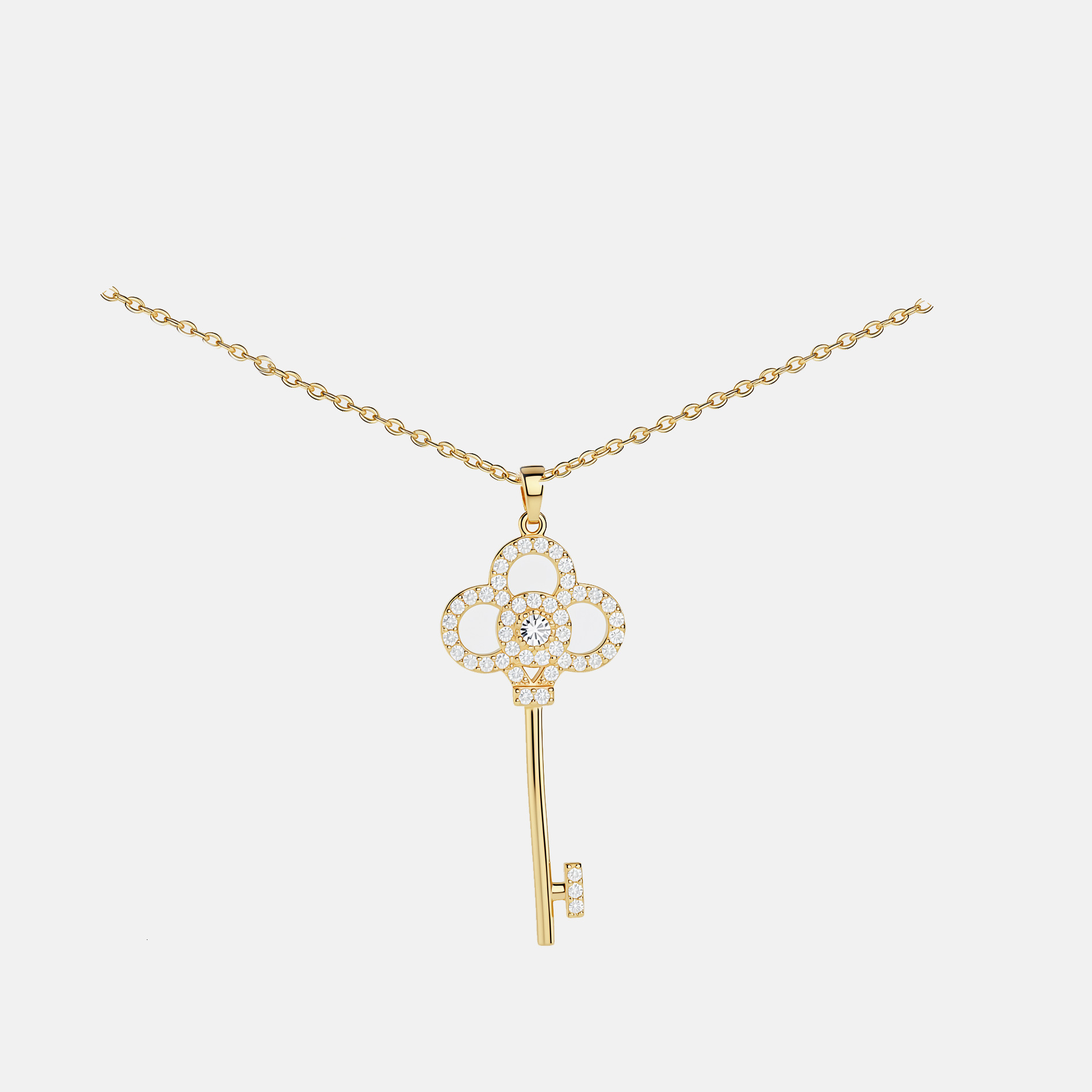 Trendy key necklace for women, featuring unique pendant design, popular on Instagram, clavicle chain, a simple and elegant accessory, wholesale