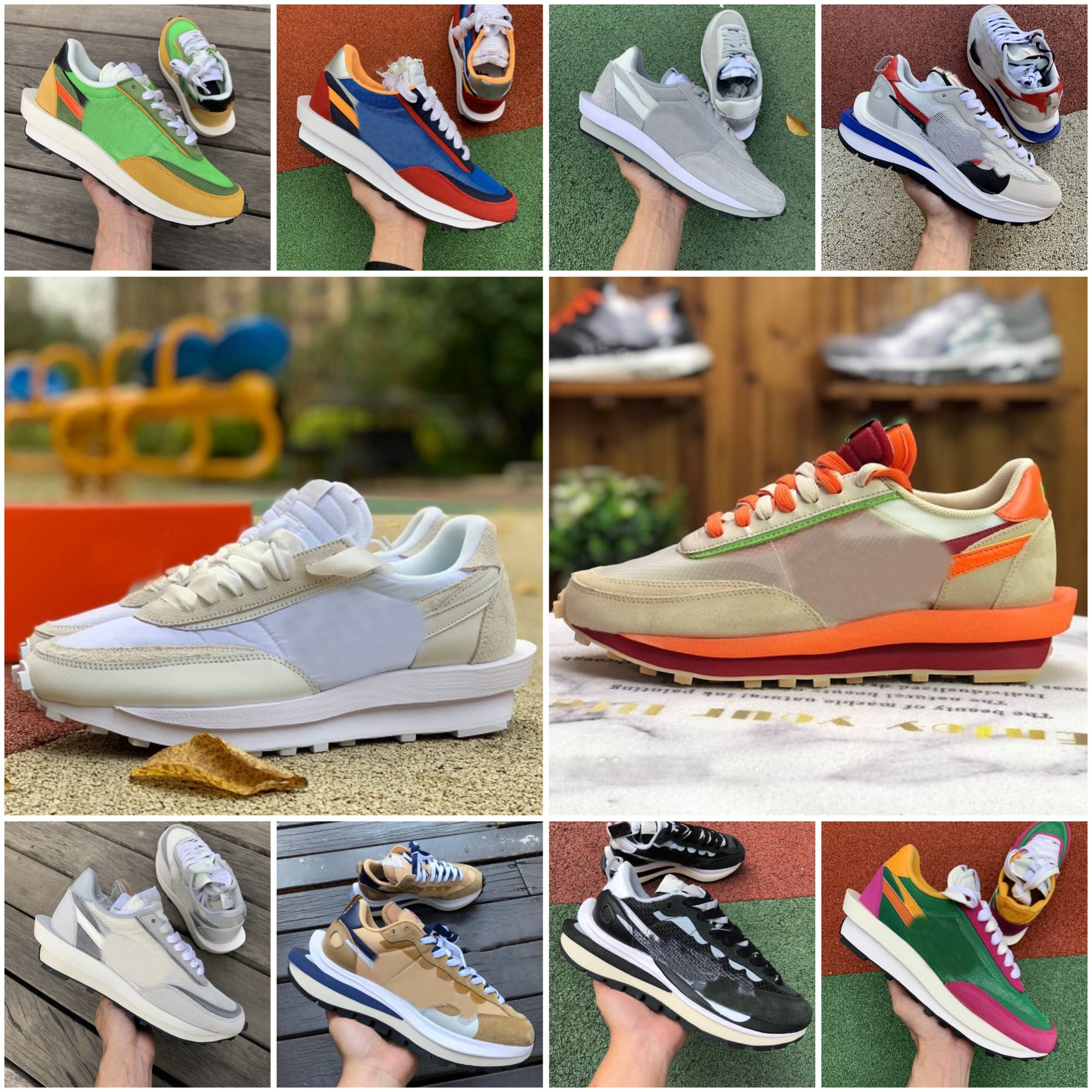 Designer VApOrWAFFle Mens Women Running ShOes SAcAiss LD WAFfle Orange Blaze Nylon White Black Sail Gum Sesame Game Royal Fragment Grey Pine Green G