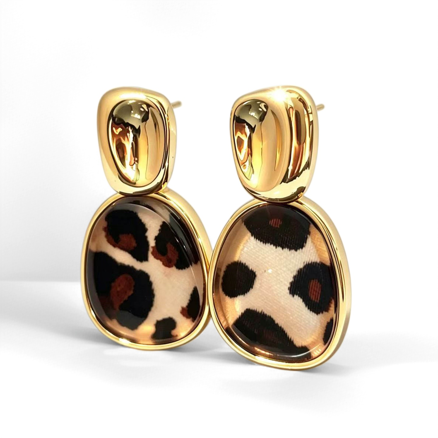 Wholesale Classic Vintage Leopard Print Drop Earrings High Quality Plating Gold Frame Teardrop Dangle Earrings Women Luxury Designer Business Par