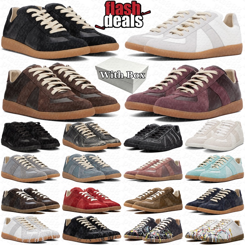 With box designer shoes gats replicas trainer sneakers men womens Black White Gum Painter mens gat trainers outdoor casual luxury flat shoe runners