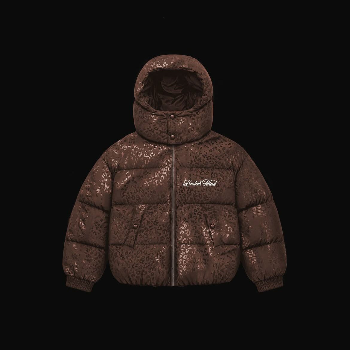 Street retro fashion autumn and winter style water display jacket, outdoor warm zipper, thick men's and women's leopard print waterproof 3