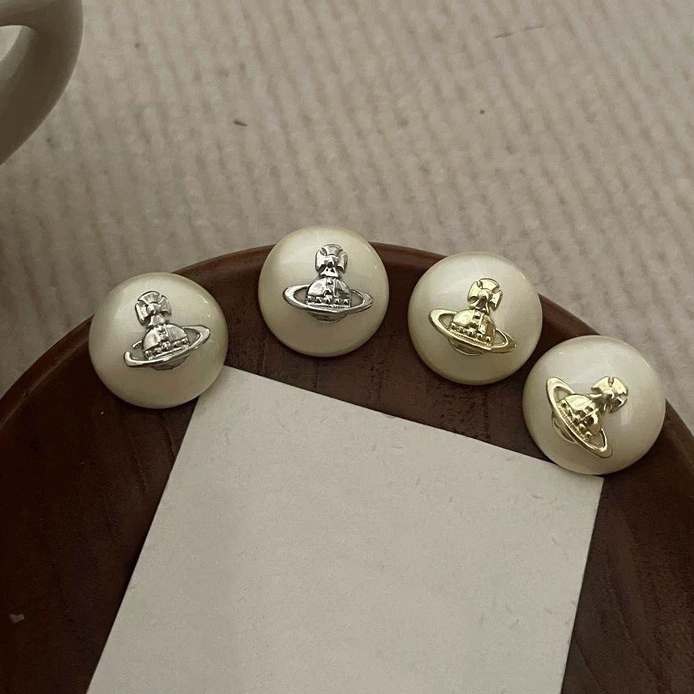 Classic Designer Button Pearl Planetary Pattern Earrings Luxurious And Fashionable Gifts Suitable For Womens Daily Casual Style Paired With Jewelry