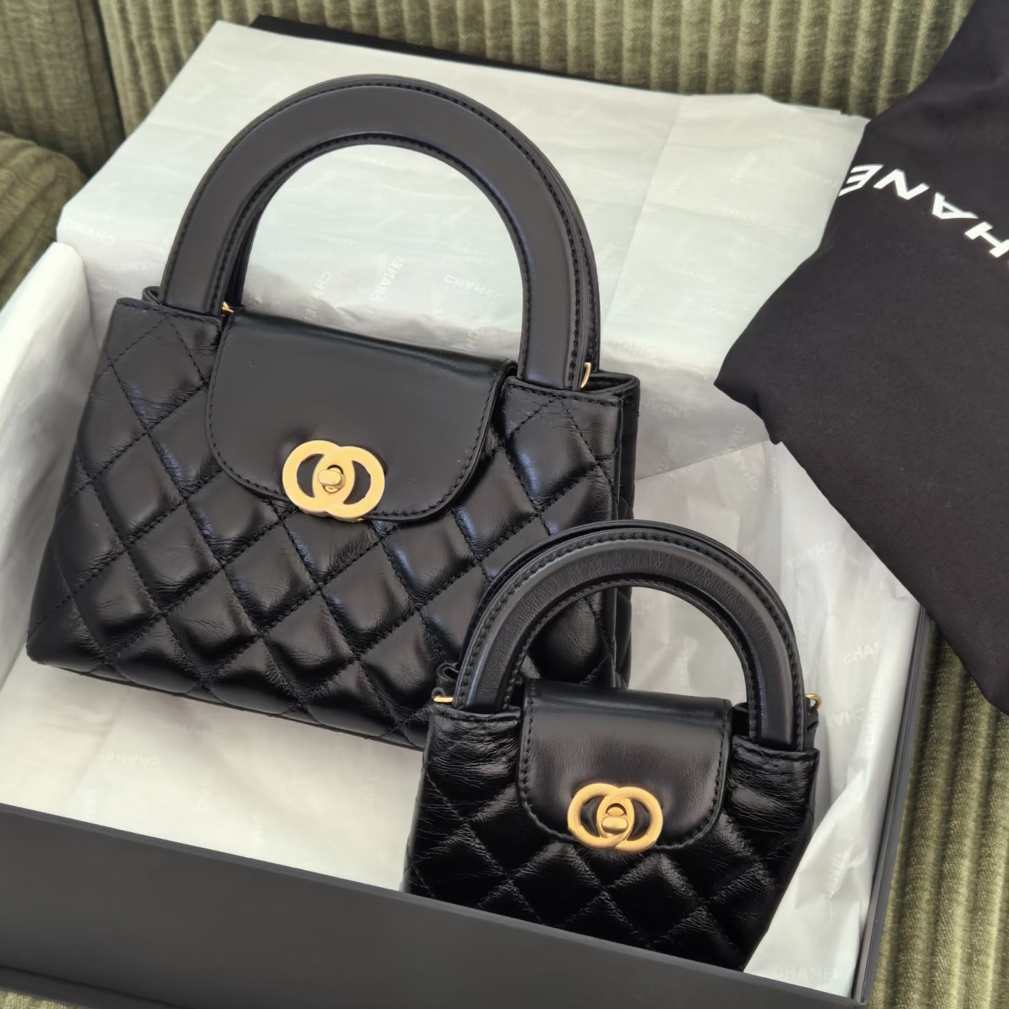 10A Designer Bag Luxury Bag Womens Bag Caviar Lambskin Diamond Quilted Handbag Gold Buckle Chain Flap Shoulder Crossbody Evening Bag With box Black