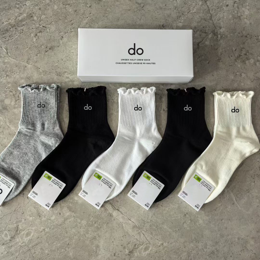 5 Pair Socks Designer Womens Mens Luxury Socks Pure Cotton yoga Socks Black, white and multiple colors Sports Socks And Stockings Mid-length Socks ,