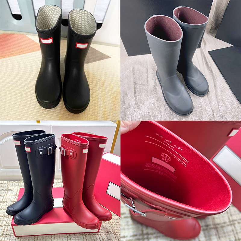 Kids Rain Boots Designer Women Original Tall H Boot Waterproof Rubber Boots Platform Water Shoes Wellington Boot Winter Knee High Outdoor Fashion Bo