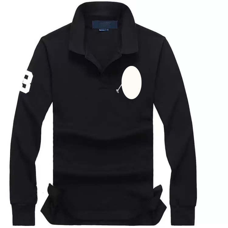 POLO Men's Long-sleeved Polo Shirt Horse Embroidery Pure Cotton Casual Business Shirt Long-sleeved Lapel Designer Polo Shirt Women Long-sleeved