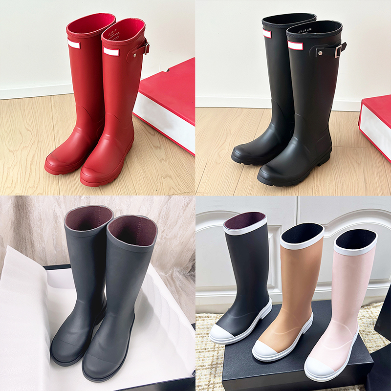 10A Designer Women Rainboots Original Tall H Boot Waterproof Rubber Boots Kids Rain Boots Platform Water Shoes Wellington Boot Winter Fashion Knee H