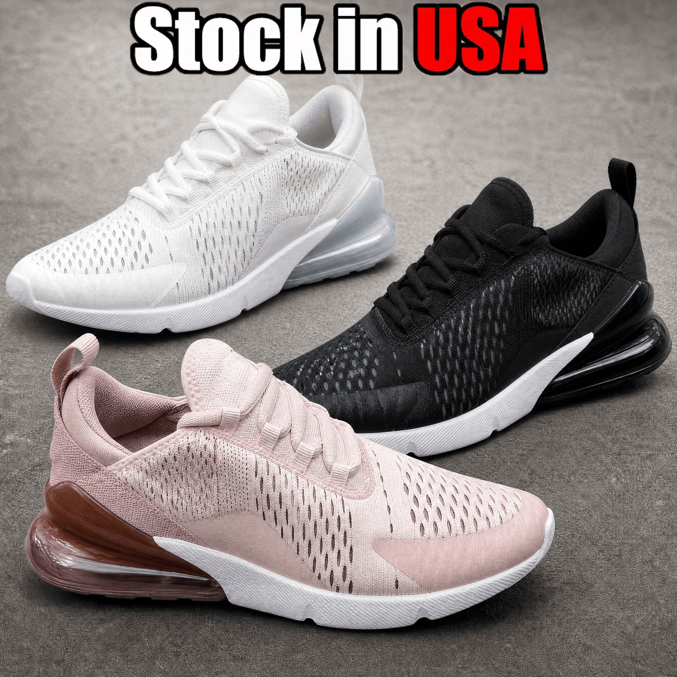 Designer 270 chaussures de course hommes femmes baskets de sport décontractées réagissent triple noir x blanc université or anthracite formateurs