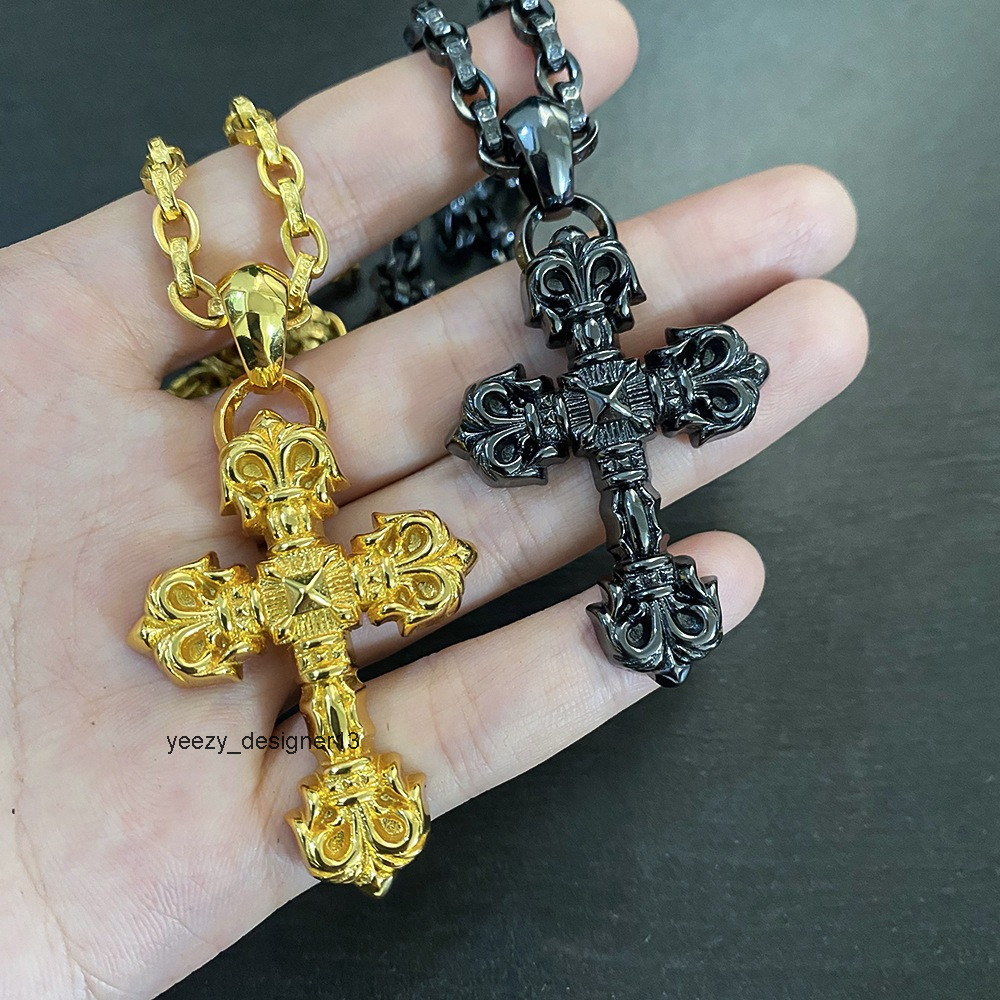 designer pendant necklaces luxury jewelry for men women gold silver woman flame black bamboo necklace P9BQ chrime''chrome''crome