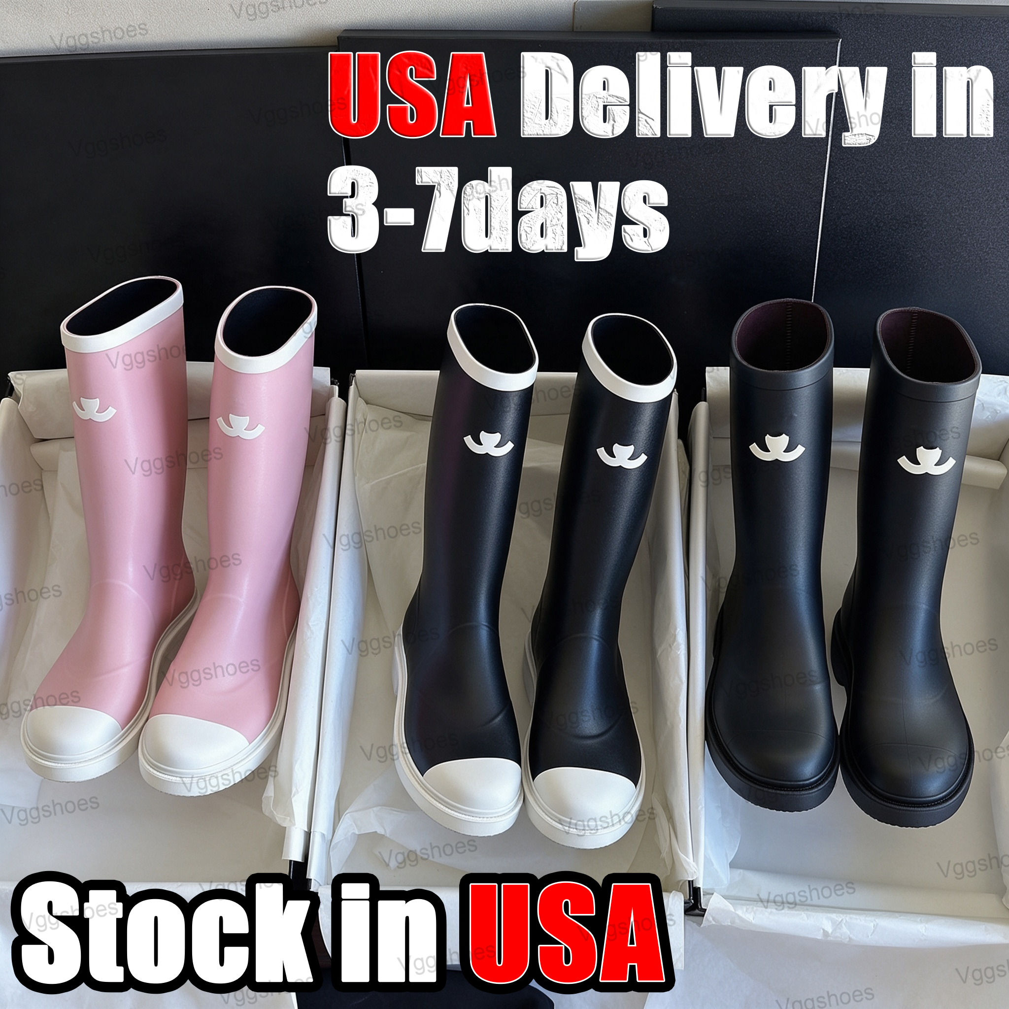 Designer New Rain Boots Shoes Color Waterproof High boots are suitable for daily outdoor wear in autumn and winter designer shoes essential boots mo