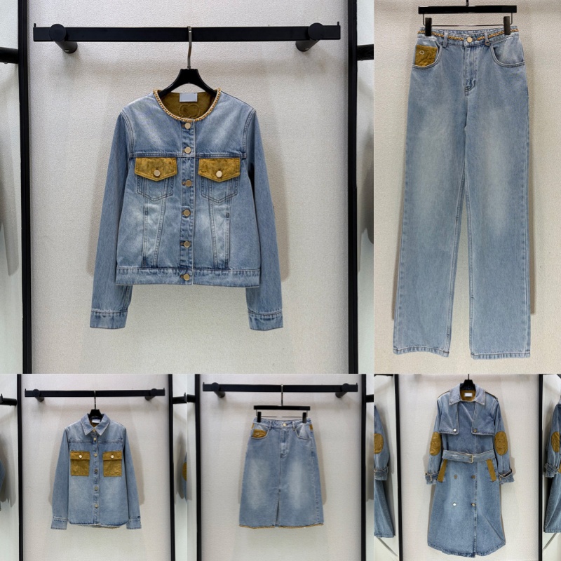 Denim Cropped Jacket Women Chic Sleeveless Vests Autumn Street Retro Versatile Wide Leg Jeans Dress for Women