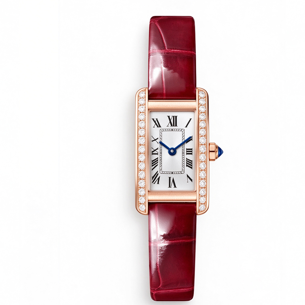 Montre à Quartz carrée pour Femme, Vintage, Cadran à Chiffres Romains, Bracelet en Cuir, Montre-Bracelet pour Dames, Plusieurs Couleurs, Montre é