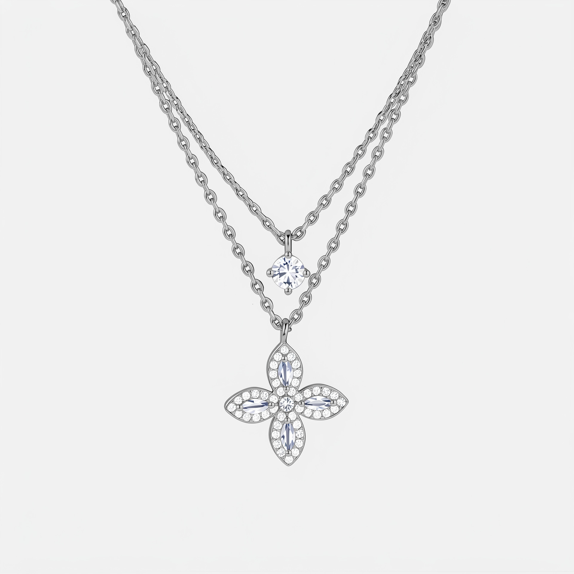 Four-pointed star light luxury high-end necklace for women, fashionable and sweet, elegant collarbone chain, niche versatile multi-layered choker