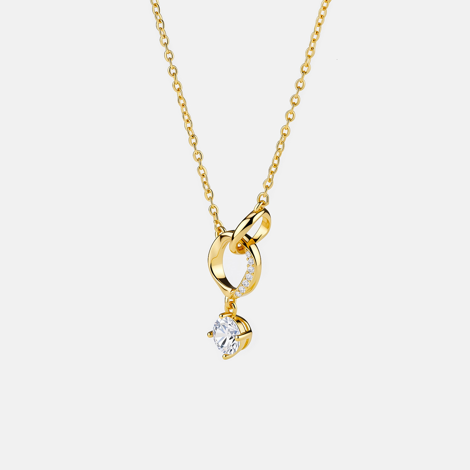new product: interlocking copper alloy necklace, simple elegant design for women, a unique and stylish clavicle chain