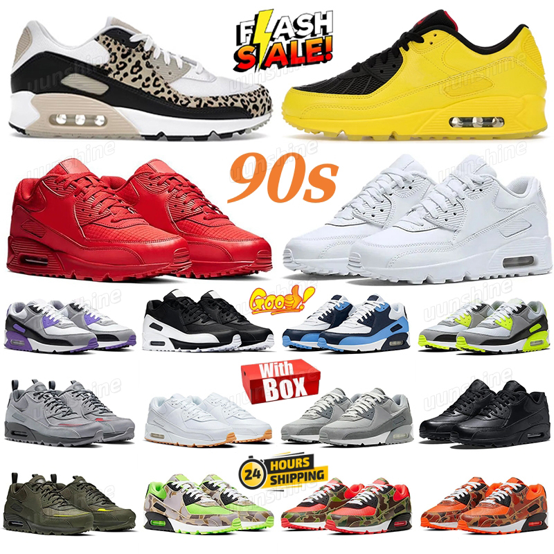 90 90s Designer shoes Trainers Zest T90 Laser Leopard Sanddrift Black Leather Triple White University Red Neon for Mens Women with box Casual sho