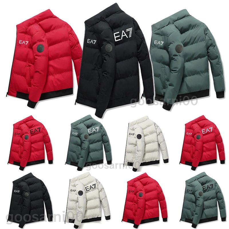 Popular Designer Jacket Mens Down Parkas Winter Jackets Thin And Light Comfortable Windproof Hoodie Stand Neck Warm Windbreaker Print EA7 Cotton Sli