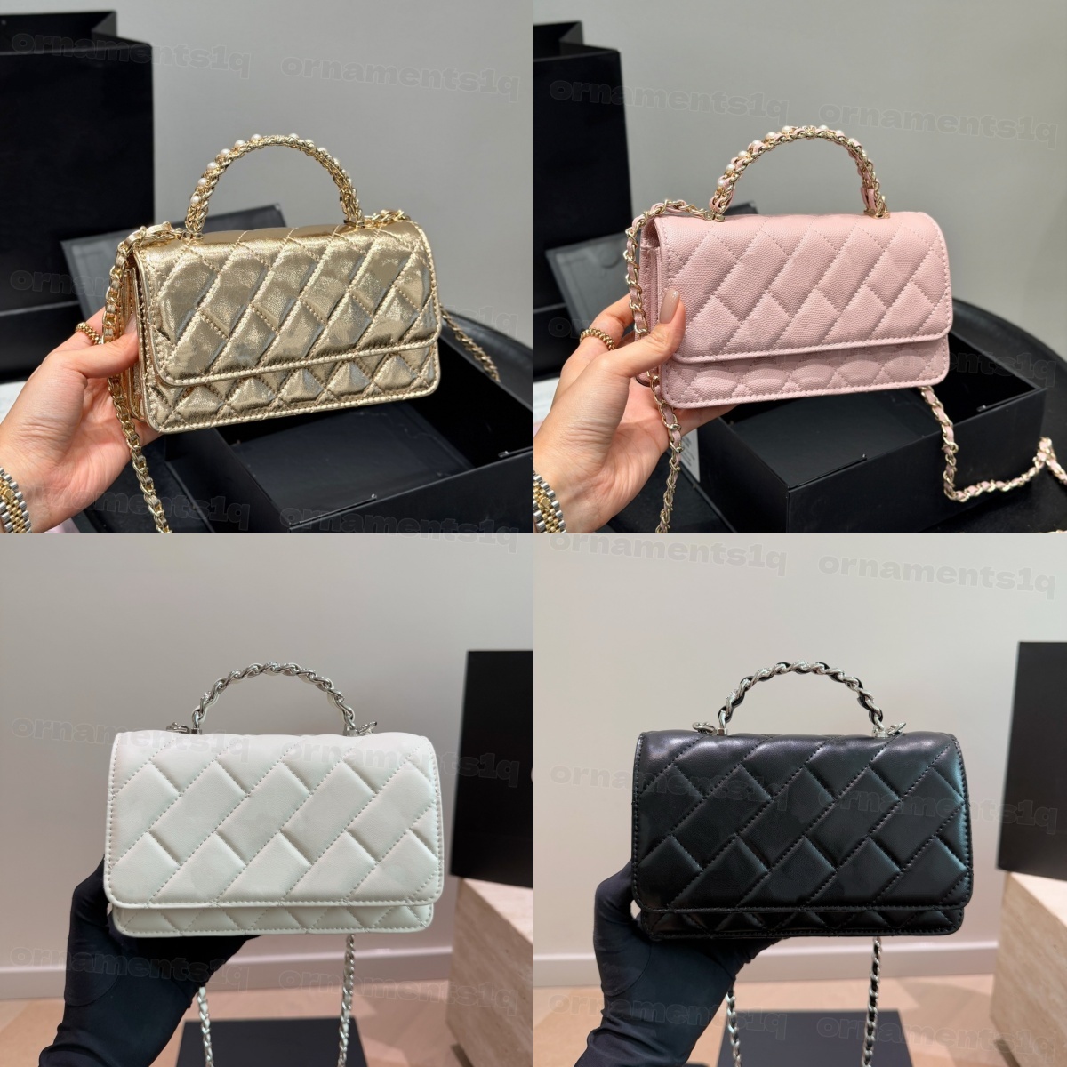 Designer Crossbody Bag Ladies Small Handle Tote Bag with Chain Strap Top Handle Mini High Quality Leather Shoulder Bag Diamond Lattice Flap Bag