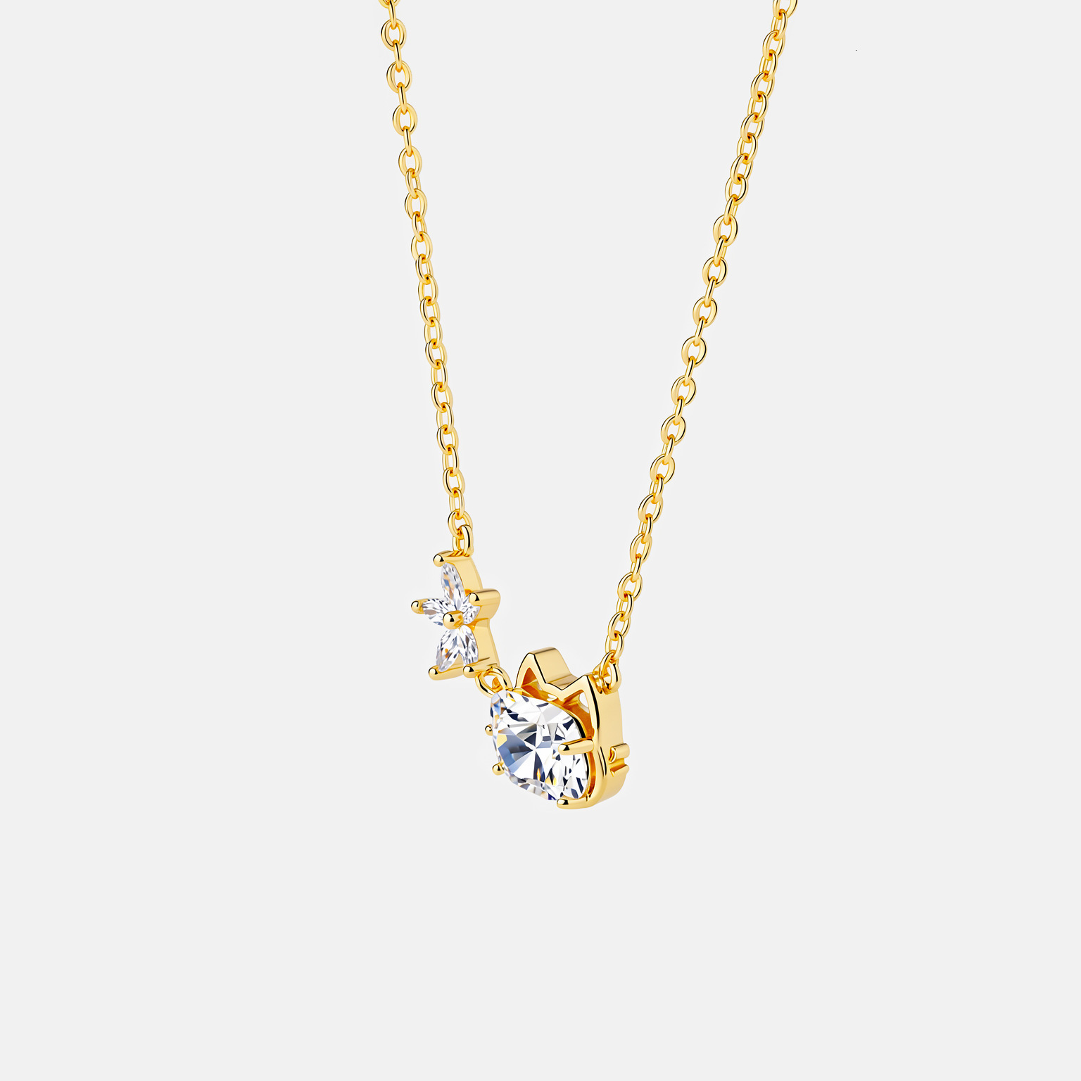 Copper alloy, 16K gold-plated, full of zirconia, super cute cat necklace, women's design, simple adorable, versatile and stylish, perfect for t