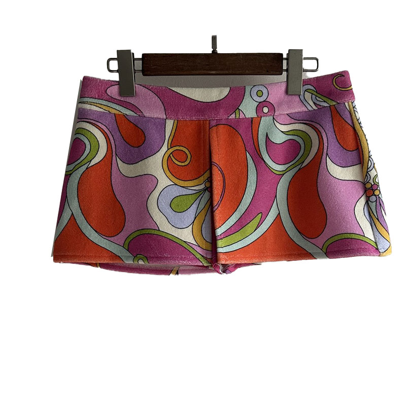 Short en coton éponge imprimé Orchidee pour femmes, Mini short Sexy de styliste pour vacances d'été, robe de plage, Yacht