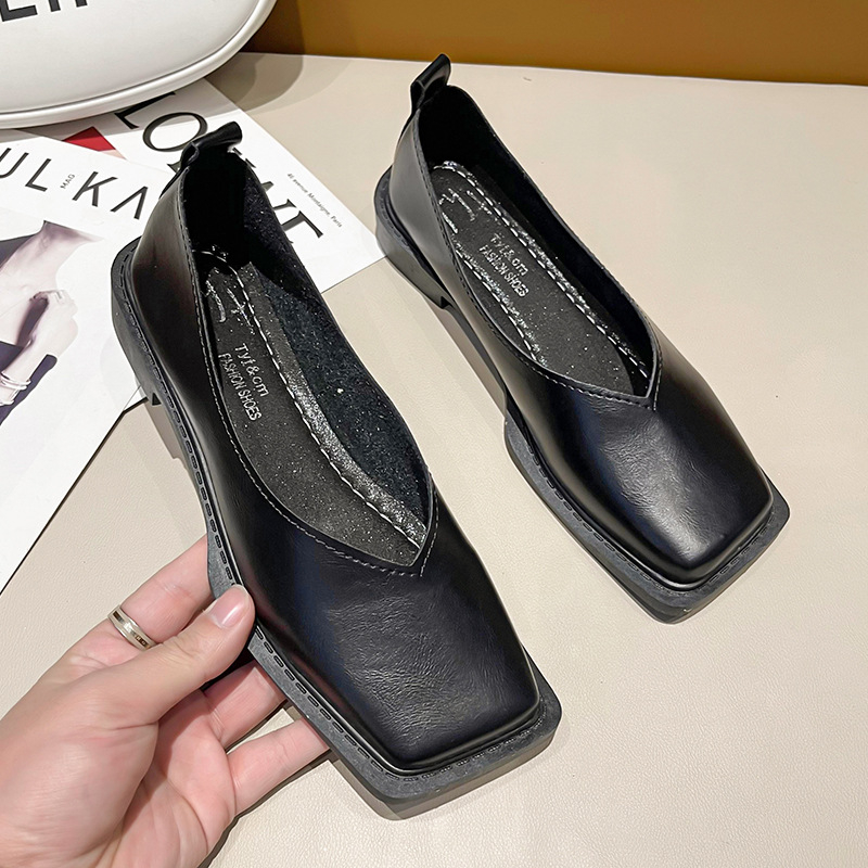 Women Loafer Shoes Luxury Design Square Toe Soft Sole Slip On Moccasin Ballet Flat Low Heel Lightweight Comfortable Casual Work Office Spring Autumn