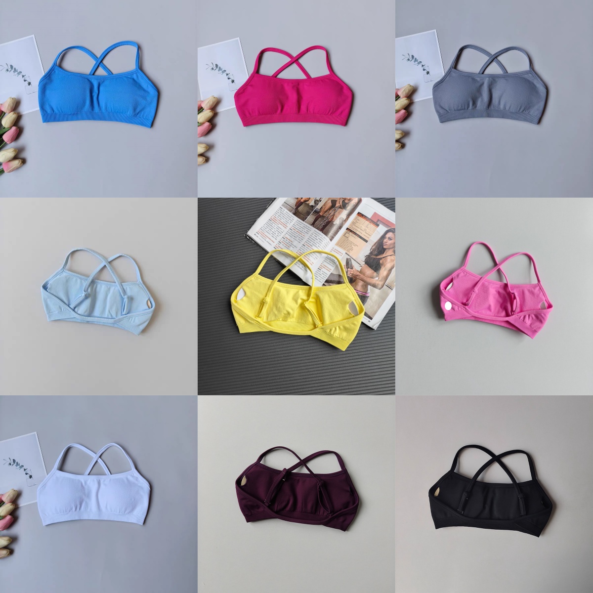 L6653 Quick Dry Women's Fitness Top Breathable Sports Bra for Active Ladies High Impact Workout Bra Top Yoga Underwear
