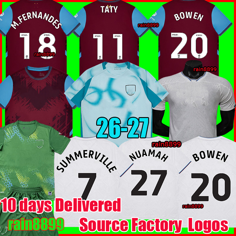 2026 2027 W e s t H a Mss uniteds 3XL 4XL soccer jersey WHU football shirts M.FERNANDES BOWEN 26 27 kids kit
