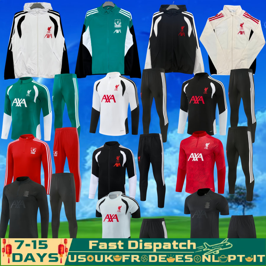 2026 2027 salah football tracksuit kit 26 27 men's children's half-zip training jersey football training suit survetement foot chandal foo