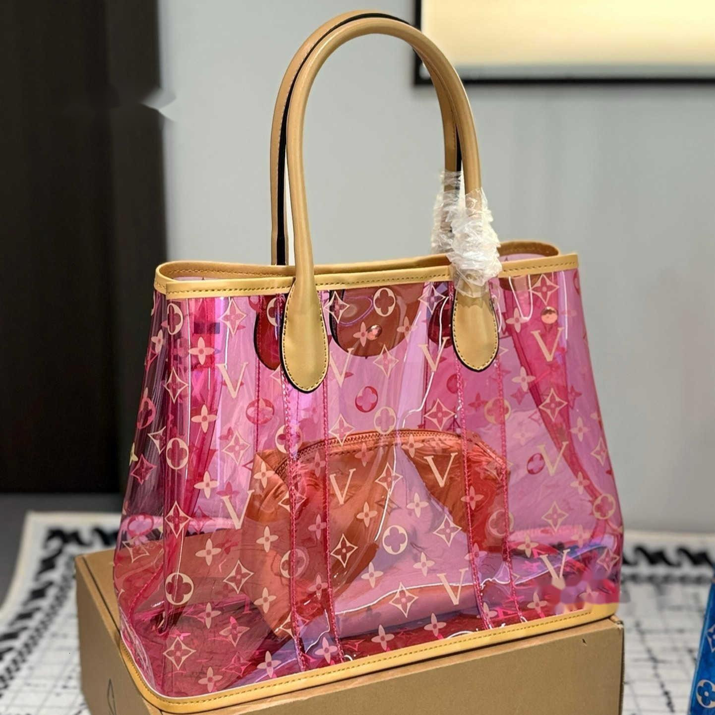 Evening Bags Shoulder Bags 10A Fashion Designer Transparent jelly Totes Ladies Crossbody bag Show off the rich Clear Lipstick powder makeup cosmetic