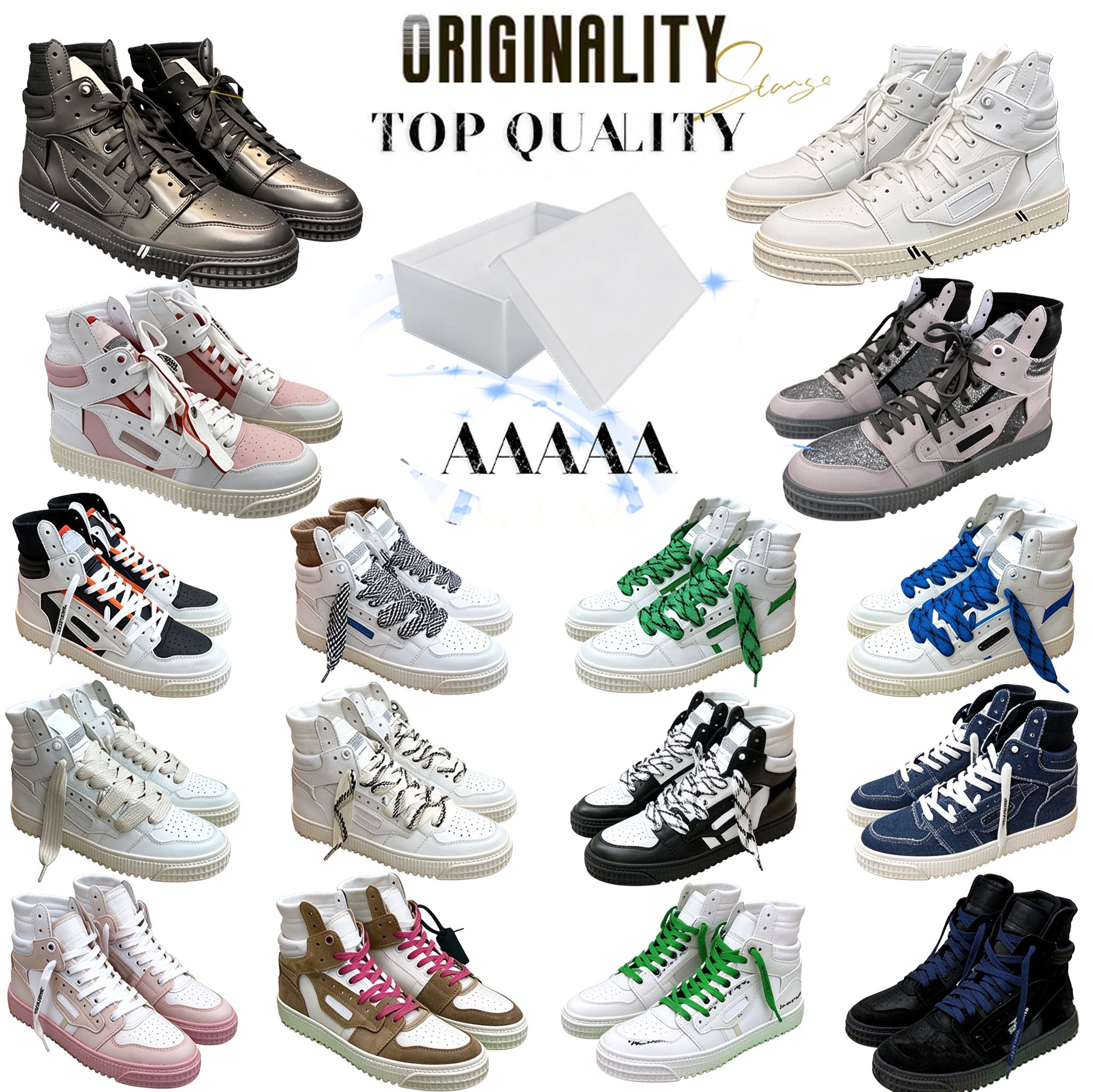 ow court sneakers 10A high quality arrow designer shoe men women court high top sneakers classic leather upper graphic pattern laces retro high t