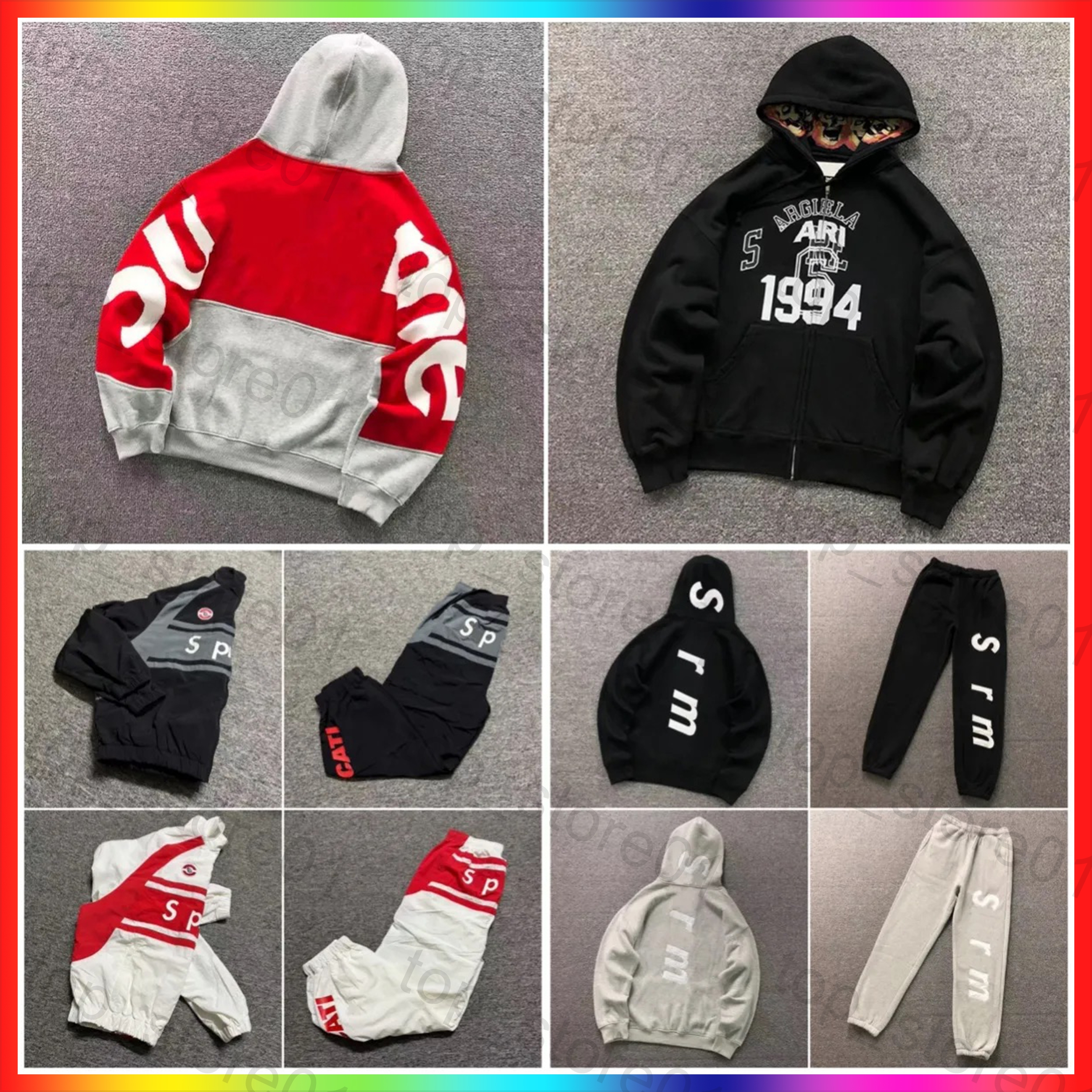 2026 5A men designer hoodie embroidered hoodie patterns retro racing fashion hip hop shirt loose jacket drawstring pants woven streetwear tracksuits