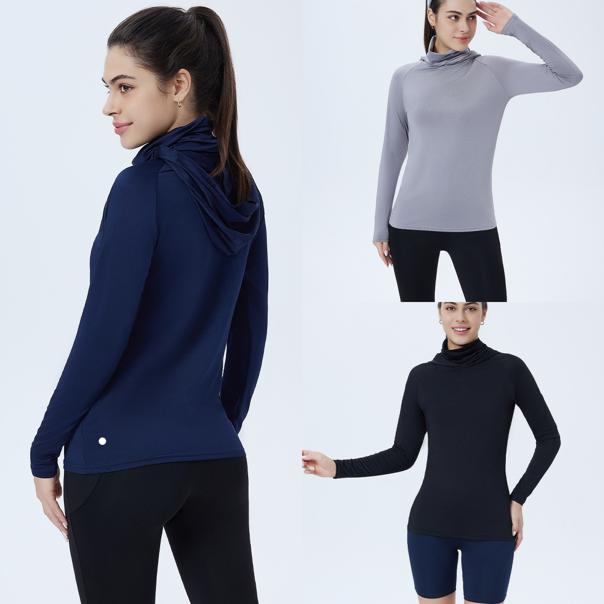 L6670 Women's Sporty Hooded Sun Protection Jacket Casual Outdoor Running Slim-Fit Long-Sleeve Top for Export