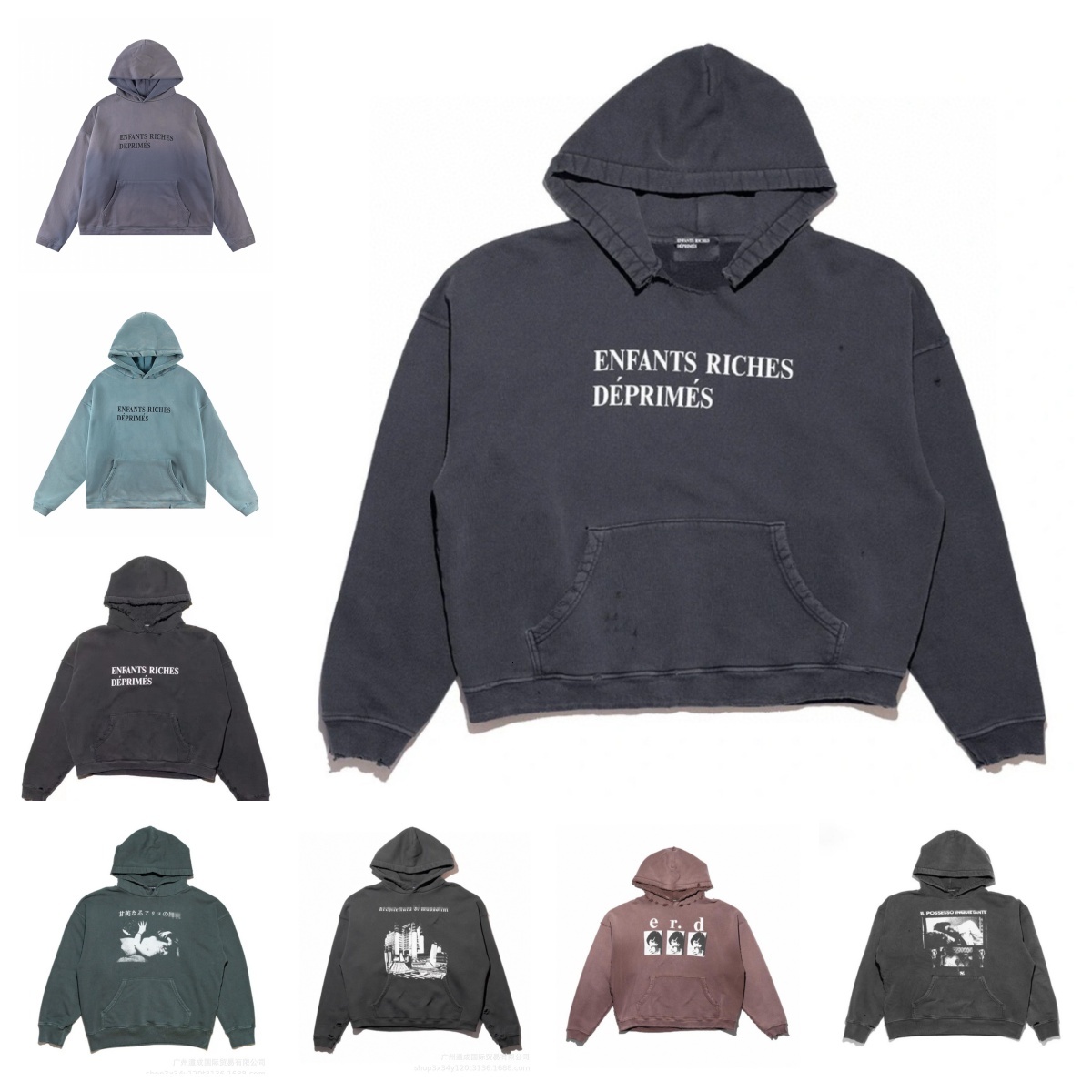 Enfant Hoodie Riches Depremes Hoodie Men High End Printing Graphic Tee Designer Mens Vintage Hip Hop Fashion Tshirts Short Sleeve Clothes Cotton Enf