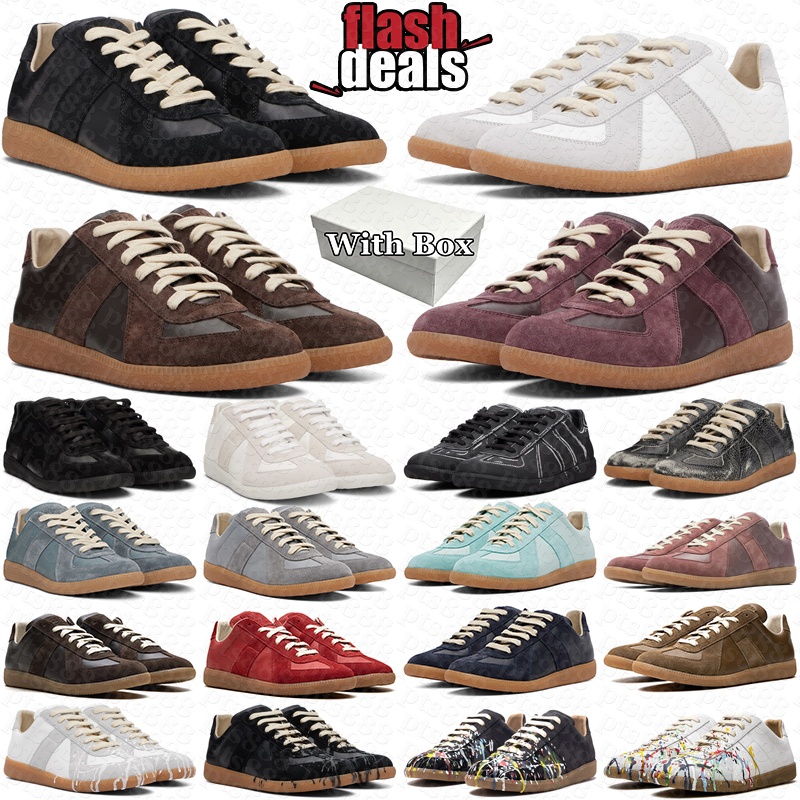 With box designer shoes gats men womens sneakers German Army Trainer Black White Gum Suede Patent mens gat trainers outdoor sports casual luxury sho