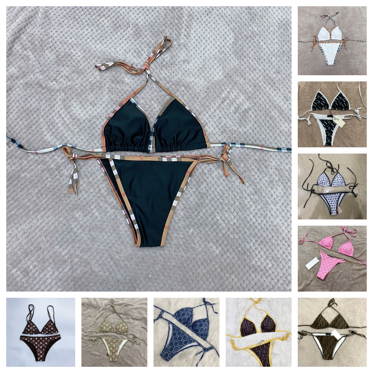 Bikini Designer Femmes Maillots De Bain Femmes Maillots De Bain Maillot De Bain Sexy String Lettre De Luxe Mode Lettre D'été Imprimer Court Ensem