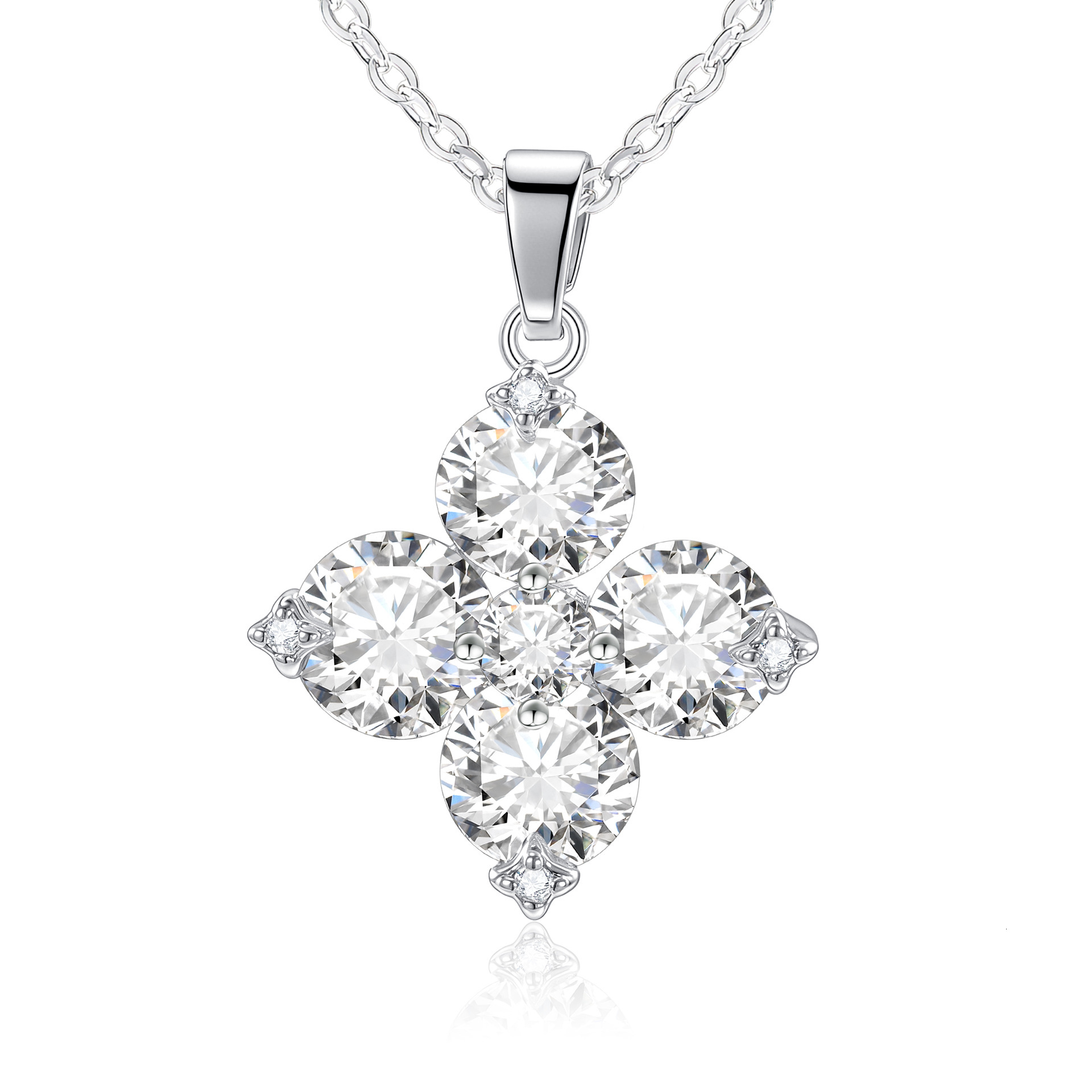 New jewelry: gold-plated necklace for women with four-pointed star and zircon, light luxury copper alloy necklace, wholesale
