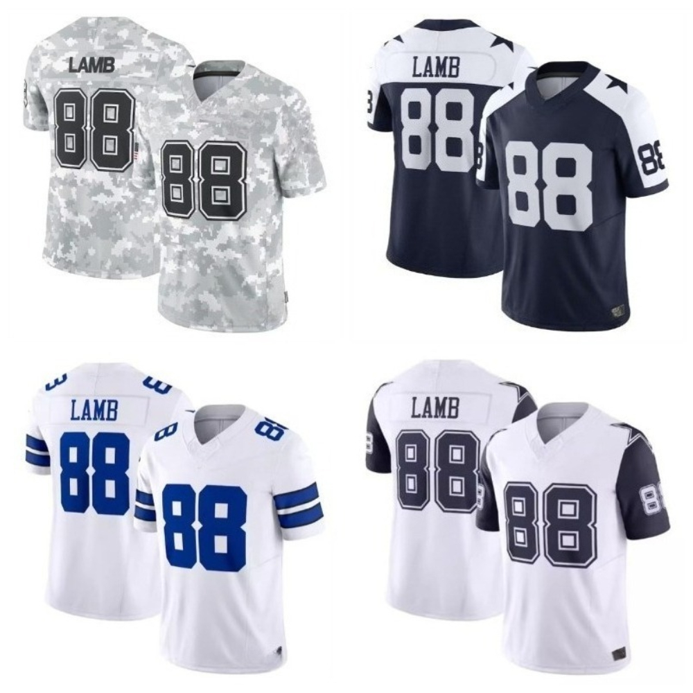 CeeDee Lamb 88 – Maillot de football cousu de style authentique – S-XXXL pour hommes, femmes et jeunes