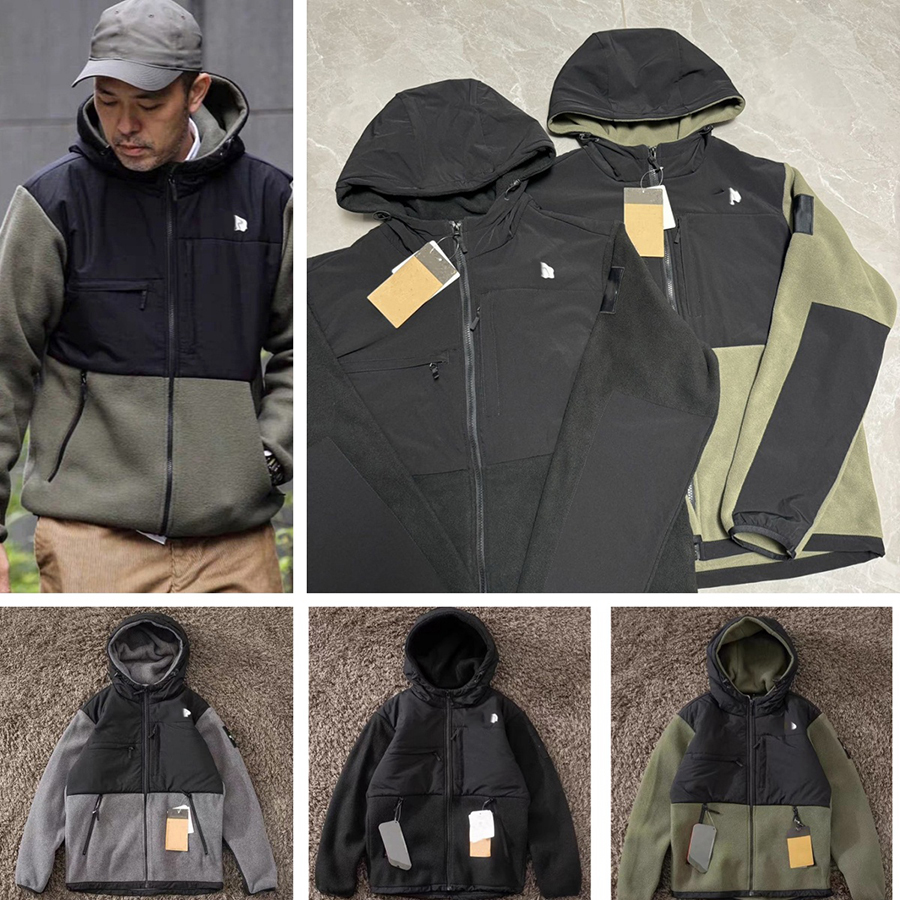 Veste de créateur pour hommes Automne / Hiver Nouvelle arrivée Veste en coton à capuche en peau de mouton Couleur-Blocked Fleece Sportswear Stree