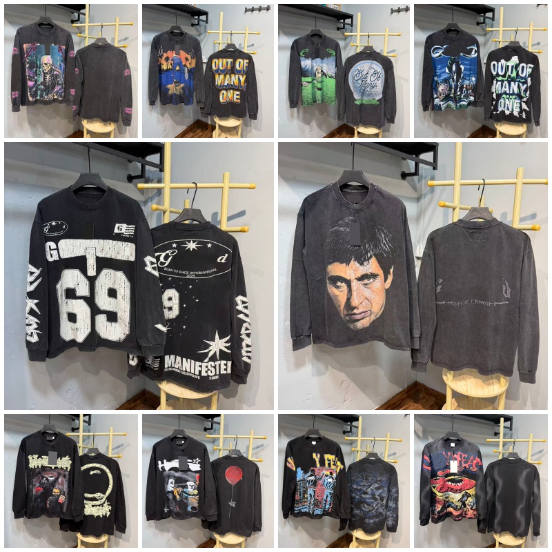 long sleeve designer long sleeve shirt men hip hop men sweatshirt hipster fashion streetwear graphic tee y2k sweatshirts vintage print loose fit shi