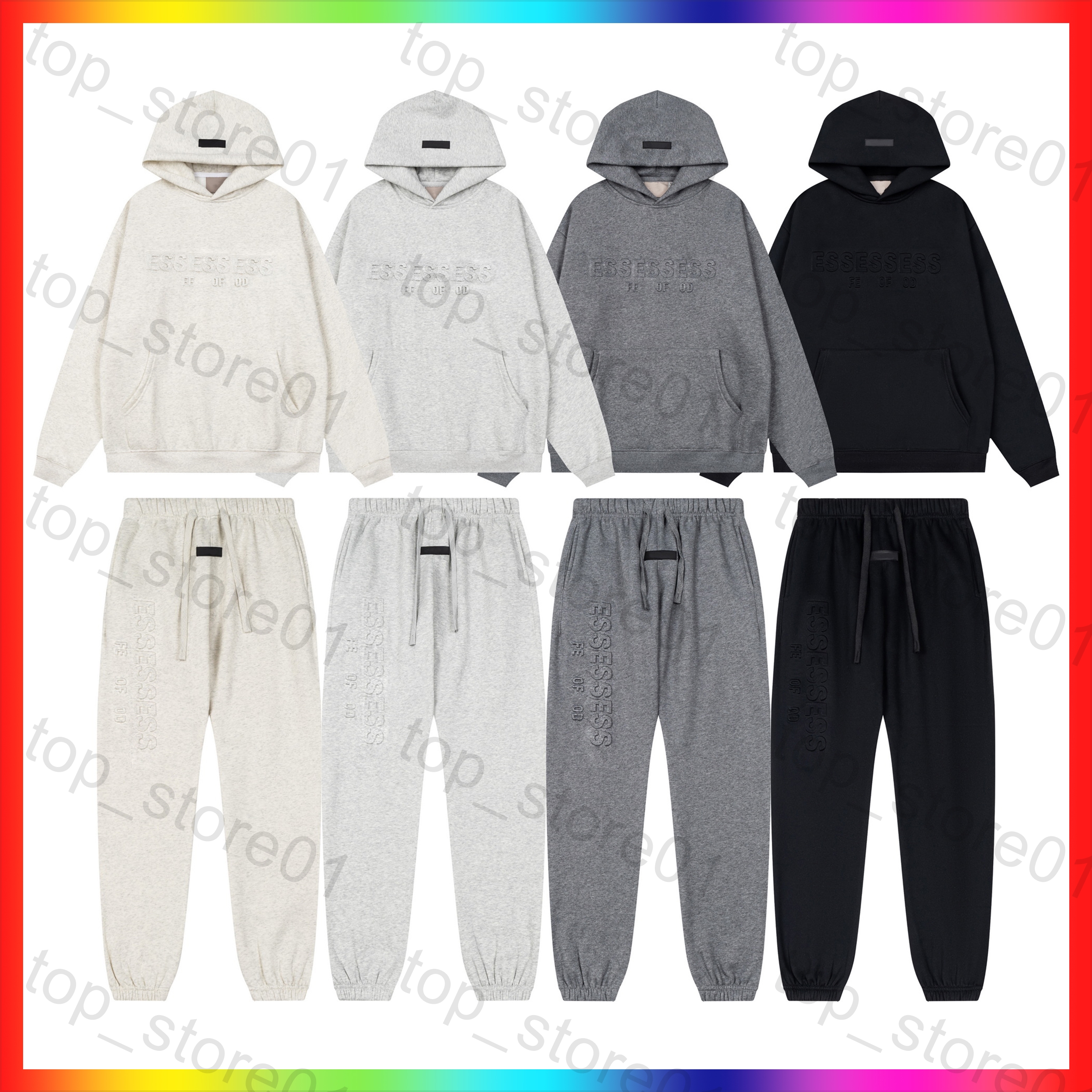 Designer Hoodies mens essential Tracksuit 3D Silicon Reflective Letter shorts Oversized essential hoodie Sweatshirts Casual Sweatpants Couples Loose