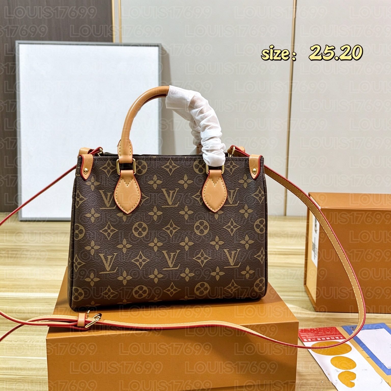 10a designer Women Monogram Printed Tote Handbag Sac Plat BB Ladies Top Handle Shoulder Bag Detachable Strap Vintage Print Crossbody Shopping bag wa