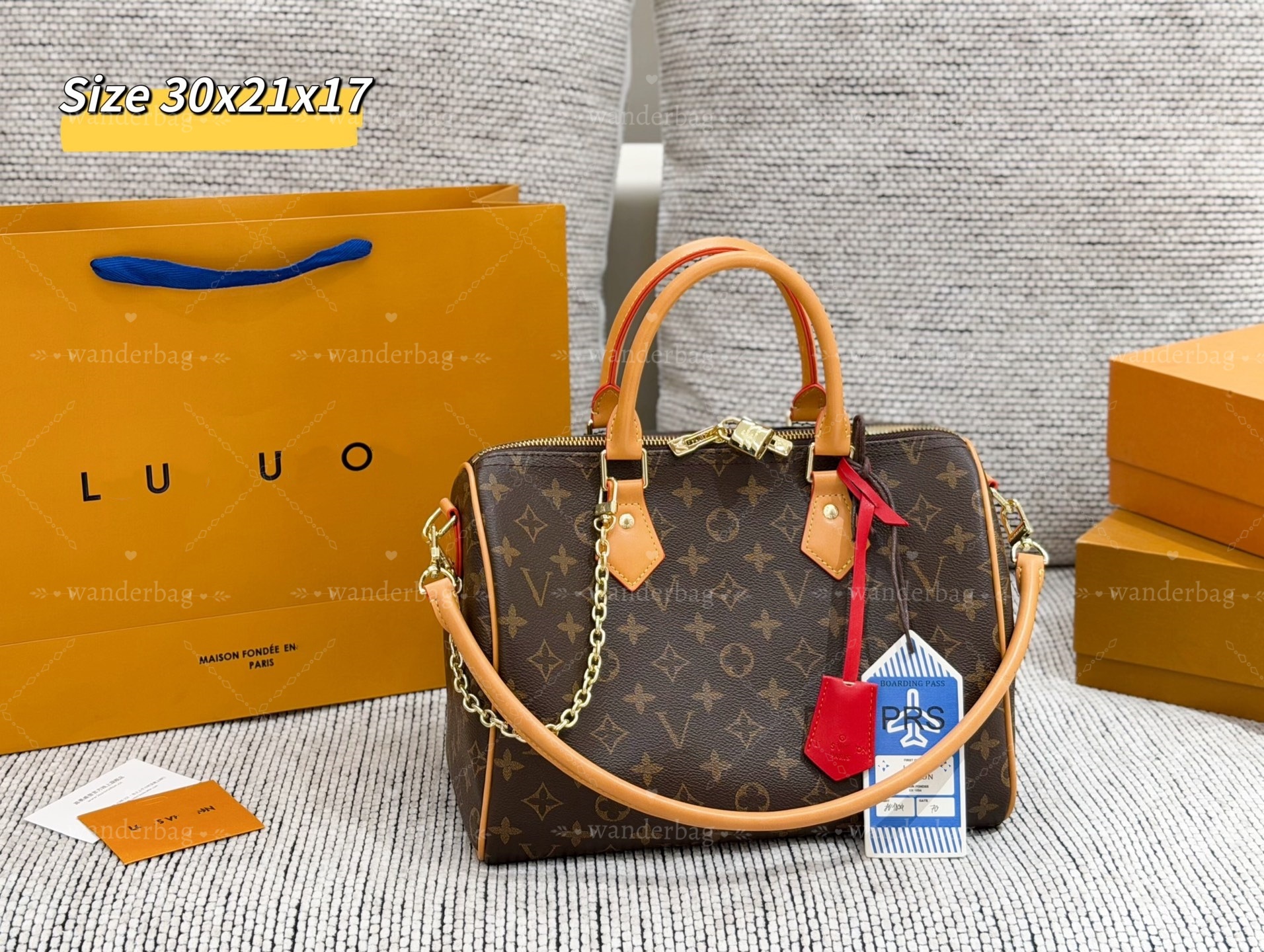 Designer Bag Crossbody Bags Luxury Shoulder Bag 30cm Denim Embossed Pillow bag Brown Flower Women Leather Handbags Brown Floral Finish Leather Chain