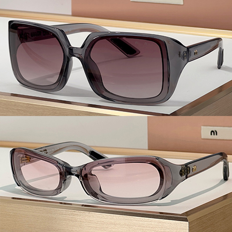 Lunettes de soleil surdimensionnées pour femmes MUC08SU 26SS Défilé de mode automne-hiver Transparent Bio Nylon Cadre Vin Rouge Lentille Sports d