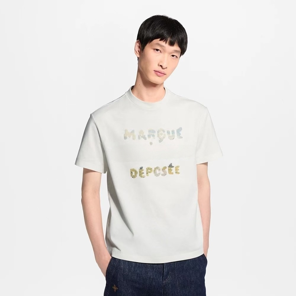 Designer t shirt man Tshirt Tops t Shirts Short Sleeve High Street Loose Breathable Casual T-shirt 100% Pure Cotton Gradient Embroidered Logo Half S