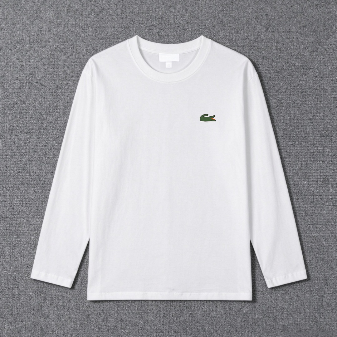 Men's Long Sleeve crocodile T-Shirt Solid Crew Neck Fashion Tshirt Soft Cotton Basic Plain Tee Casual Slim Fit Undershirt Available Daily Sprin