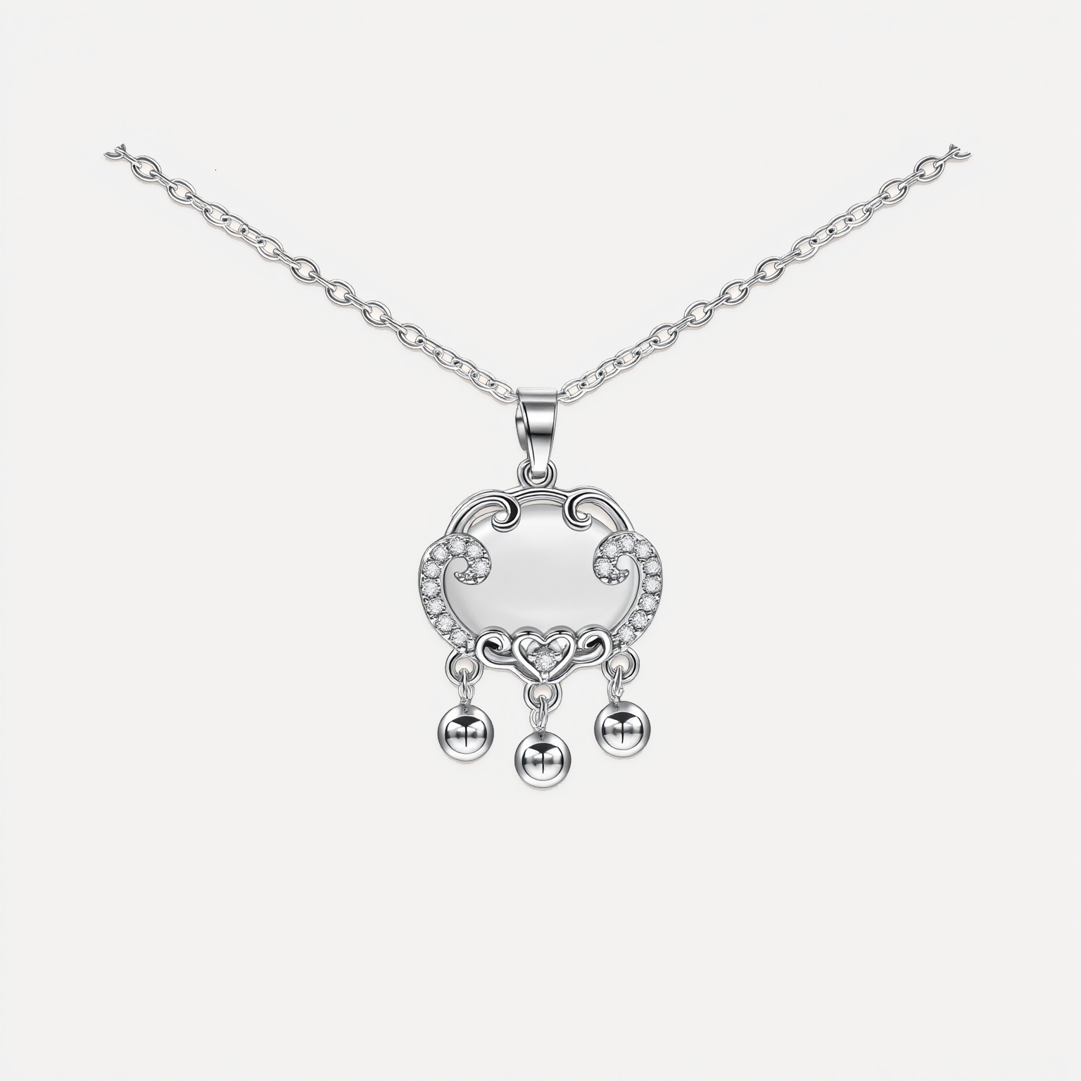 New peace chalcedony necklace for women, style versatile collarbone chain, simple wish-fulfilling lock pendant, wholesale from manufacturer
