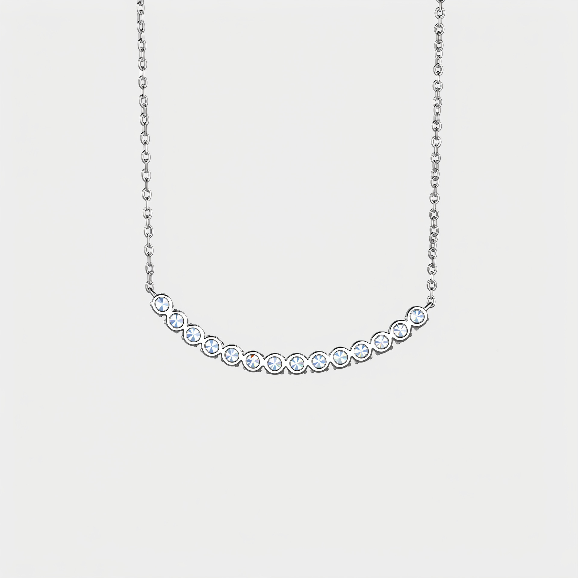 Korean-style long chain, in stock, versatile, simple, fashionable, copper alloy, imitation moissanite, summer pendant necklace for women
