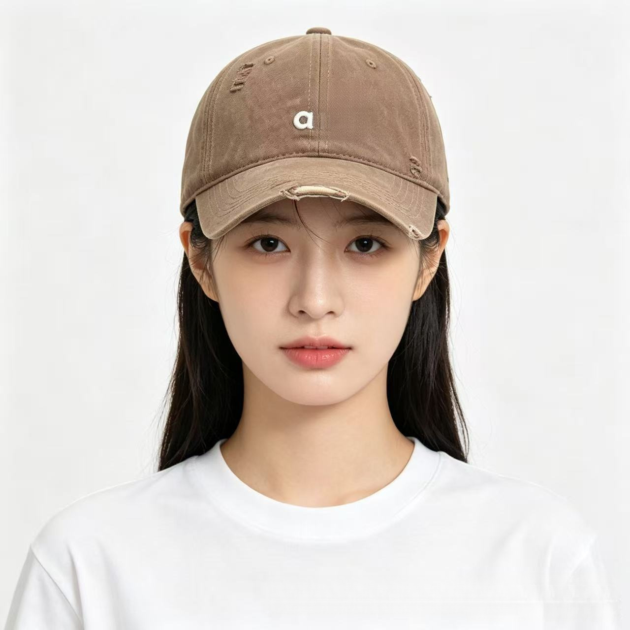 Unisex Embroidered Baseball Cap, Distressed Vintage Washed Hat with Curved Brim, Soft Crown Sun Hat for Women and Men