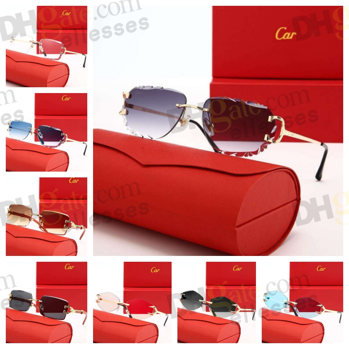 Free Shipping Luxury Sunglasses UV400 Protection Metal Rivet Decoration Sunglasses For Women Men Smoky Gray Lens Gold Tone Metal Frame Designer Sung