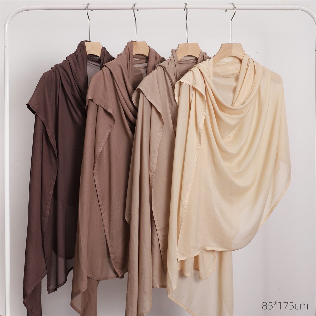 High-quality wide-edge thin modal cotton breathable shawl, pure cotton and hemp solid color ladies scarf and headscarf