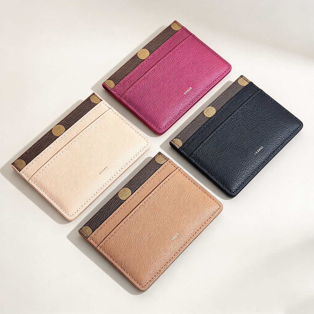 Classic Brown Print Spliced Leather Card Holder Designer Slim Card Holder Multi Slots Credit Card Case For Men Women Mini Slim Pocket Card Purse Bus